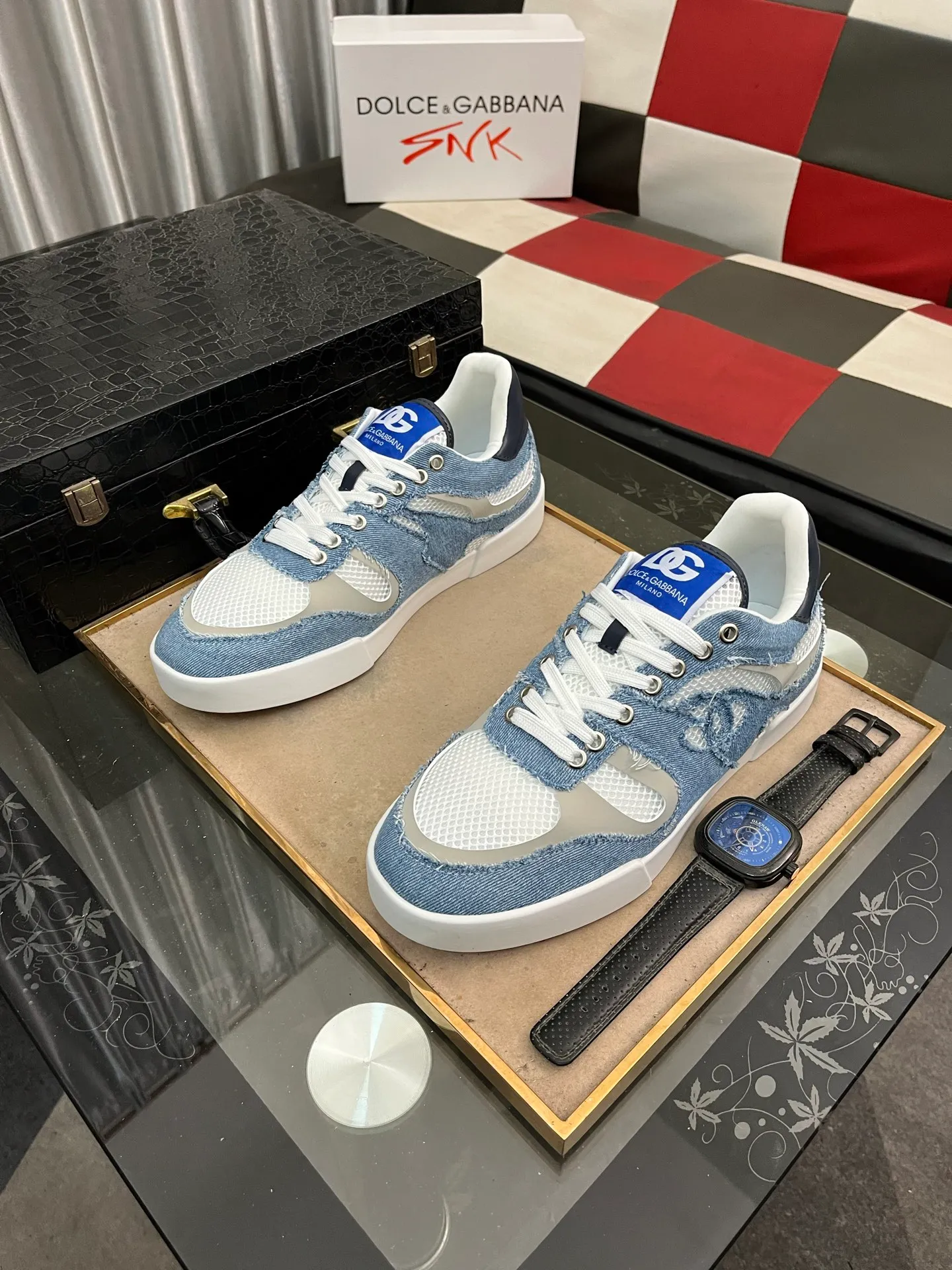 Men's shoes 💰440⌚️⌚️【DG～】Men's casual shoes are on sale at the same time 🔶🔷🔜The upper is made of cowhide stitching fabric ➕Mesh lining, comfortable and breathable, sole: original comfortable and wear-resistant outsole, ⚠️The real thing📱Photographed🎬The real thing is better📢📢📢Number: 35-46